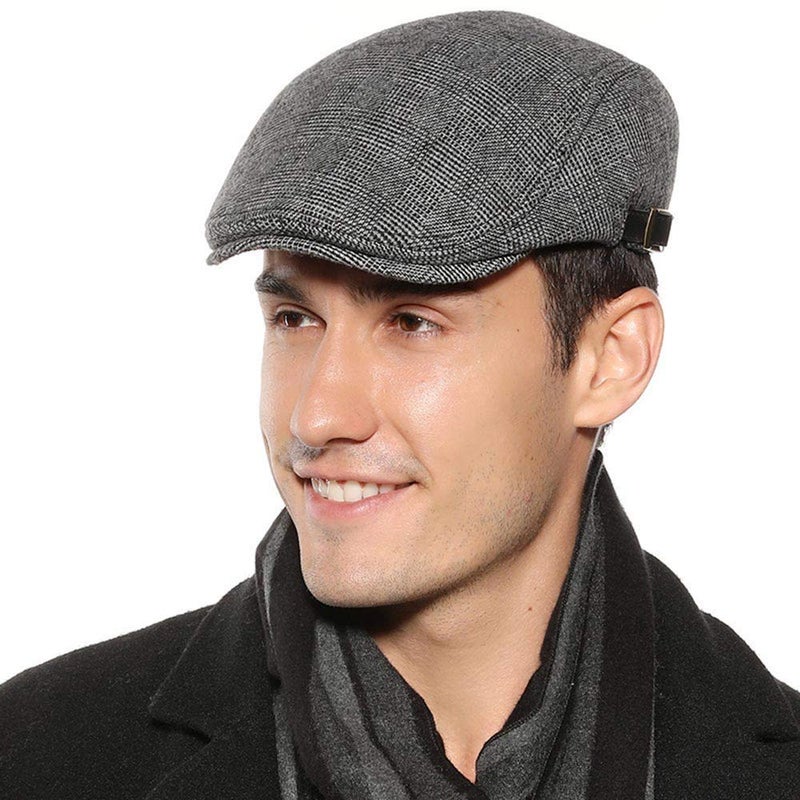 Sumolux Mens Newsboy Cap Winter Beret Hat Cabbie Flat Cap - Image 2